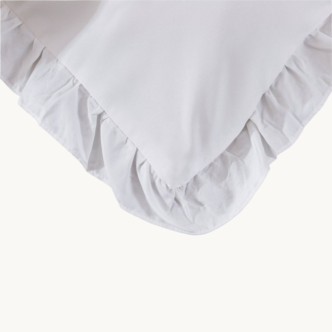 Kissenbezüge Matte Satin Ruffles White 60x70 cm 2er-Pack