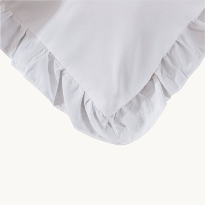 Kissenbezüge Matte Satin Ruffles White 60x70 cm 2er-Pack
