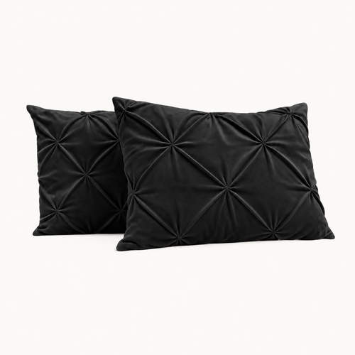 Velvet Diamond Kissenbezüge Schwarz 60x70 cm 2er-Pack