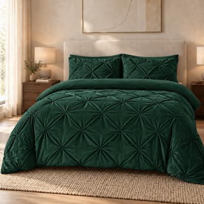 Velvet Diamond Kissenbezüge Dunkelgrün 60x70 cm 2er-Pack
