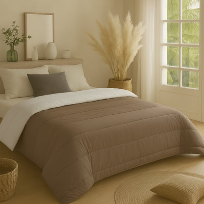 Bettdecke ohne Bezug Mat Satin™ Taupe / Grau