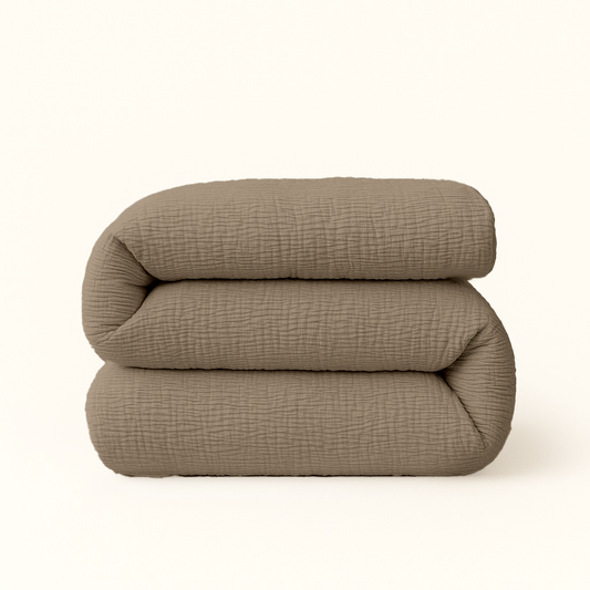 Bettdecke Ohne Bezug Micro-Musselin Taupe