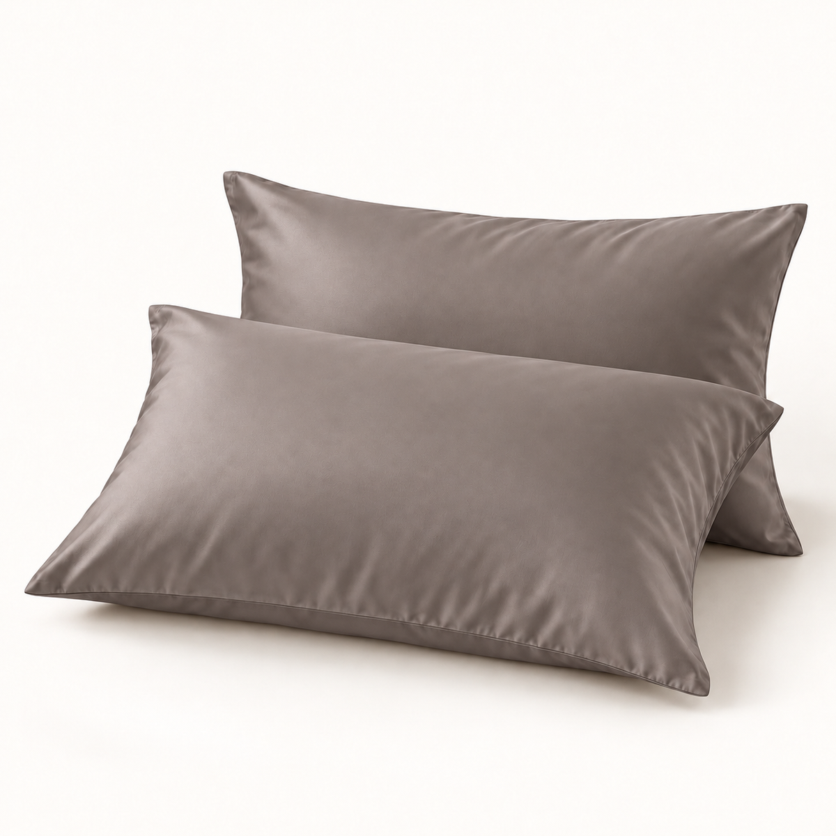 Bambus Kissenbezüge Taupe/Grau 60x70 cm 2er-Pack