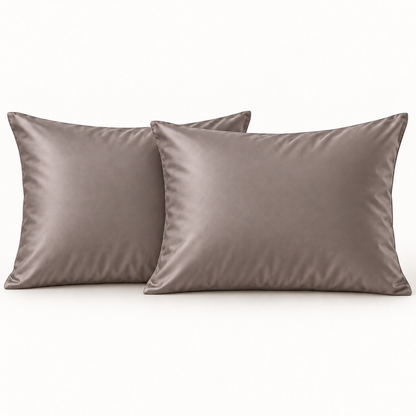 Bambus Kissenbezüge Taupe/Grau 60x70 cm 2er-Pack