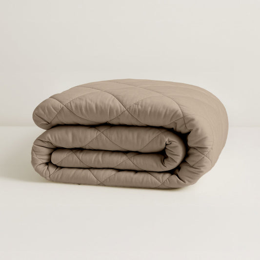 Bettdecke Ohne Bezug Matt Satin Taupe (220 cm Länge)