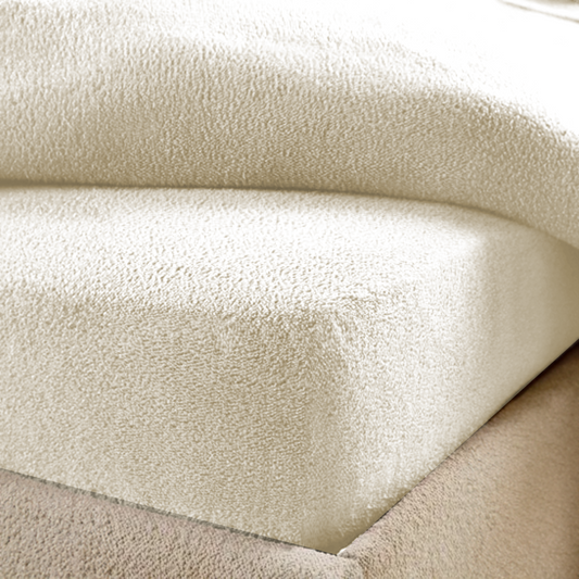 Matratzen-Spannbettlaken Teddy – Cappuccino Weiß