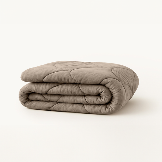 Y-NOT Sommerbettdecke Velours Bettdecke Taupe