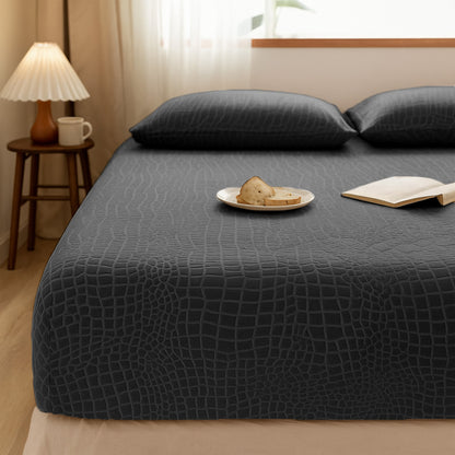 Matratzen Spannbettlaken Velvet Snake Skin – Jet Black
