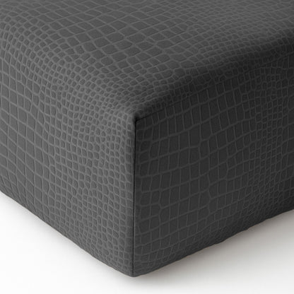 Matratzen Spannbettlaken Velvet Snake Skin – Jet Black