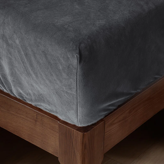 Matratzen-Spannbettlaken Velvet Earl Grey