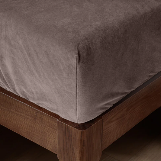 Matratzen-Spannbettlaken Velvet Braun Sand
