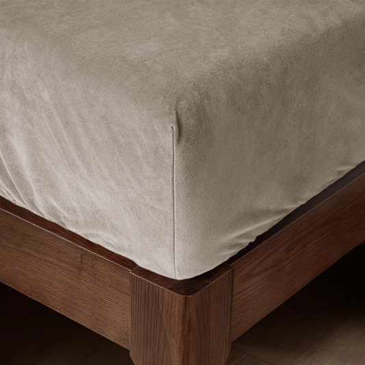 Matratzen-Spannbettlaken Velvet™ Taupe Grau