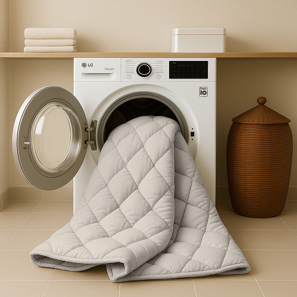 Bettdecke Ohne Bezug Matt Satin Offwhite (220 cm Länge)