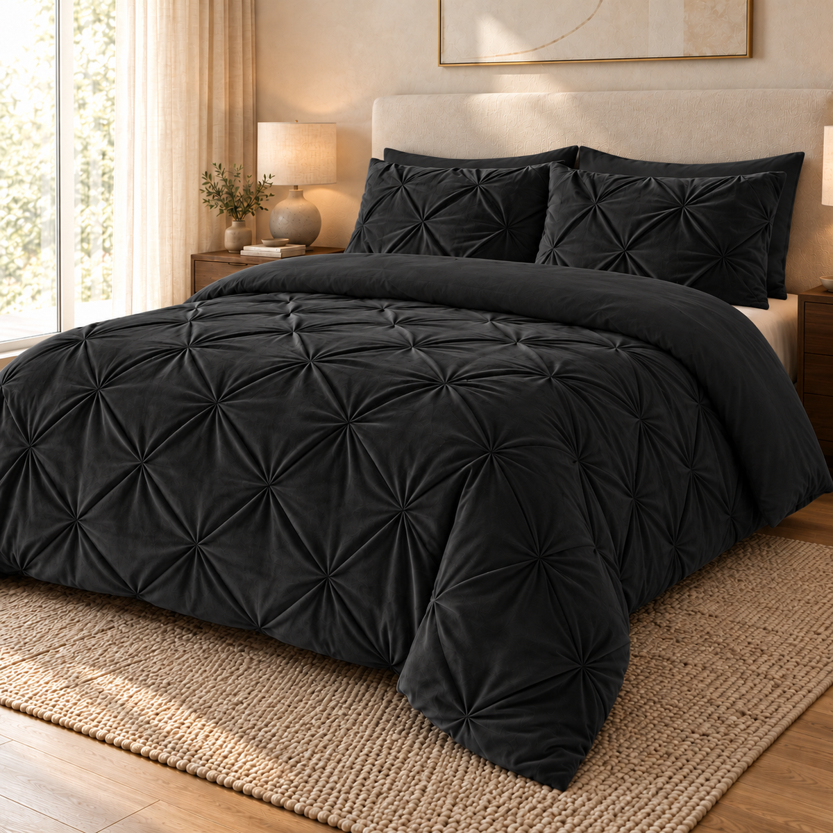 Y-NOT Velvet Diamond Dekbed Zwart