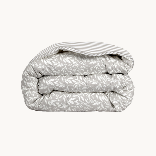 Dekbed Zonder Overtrek 2-in-1 Leaves Taupe Grey