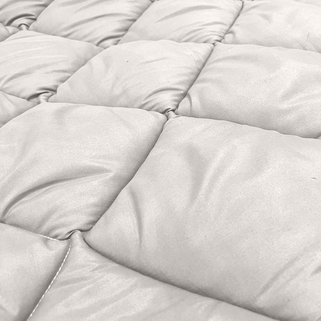 Bettdecke Ohne Bezug Matt Satin Offwhite (220 cm Länge)