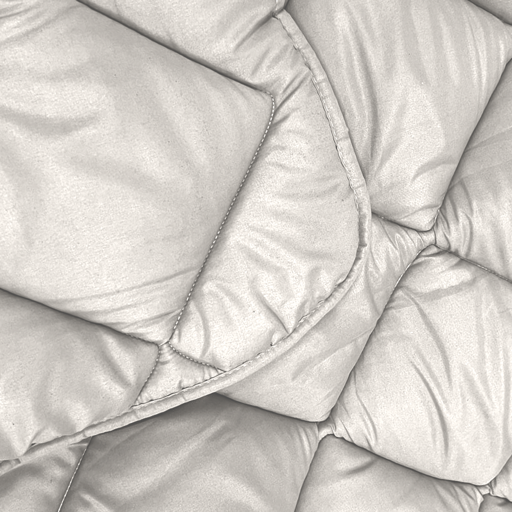 Bettdecke Ohne Bezug Matt Satin Offwhite (220 cm Länge)