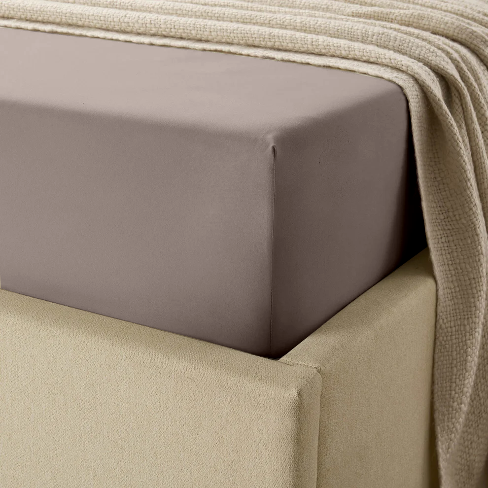 Matratzen Spannbettlaken Premium Doppel Jersey Baumwolle Taupe