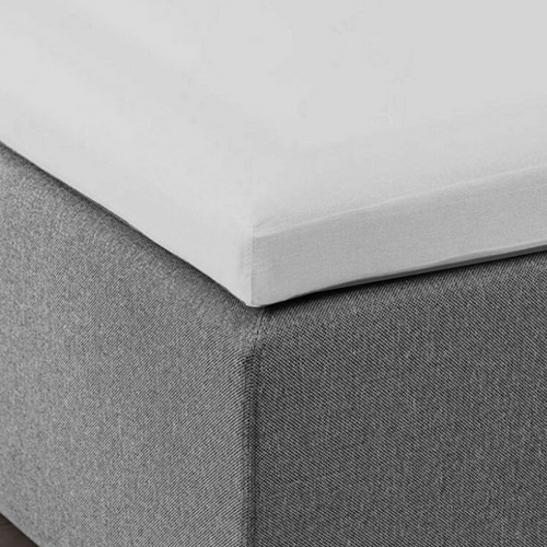 Topper Spannbettlaken Premium Doppel Jersey Baumwolle Weiß