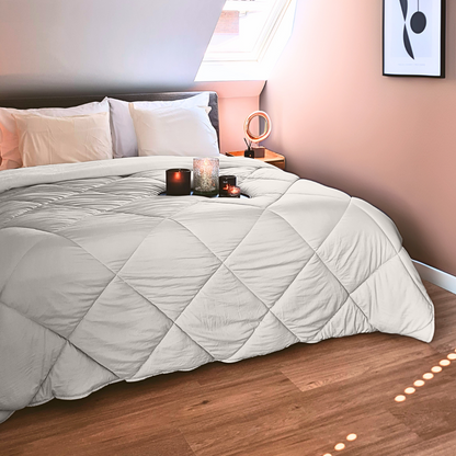 Bettdecke Ohne Bezug Matt Satin Offwhite (220 cm Länge)