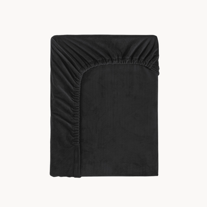 Matratzen-Spannbettlaken Velvet Obsidian Schwarz