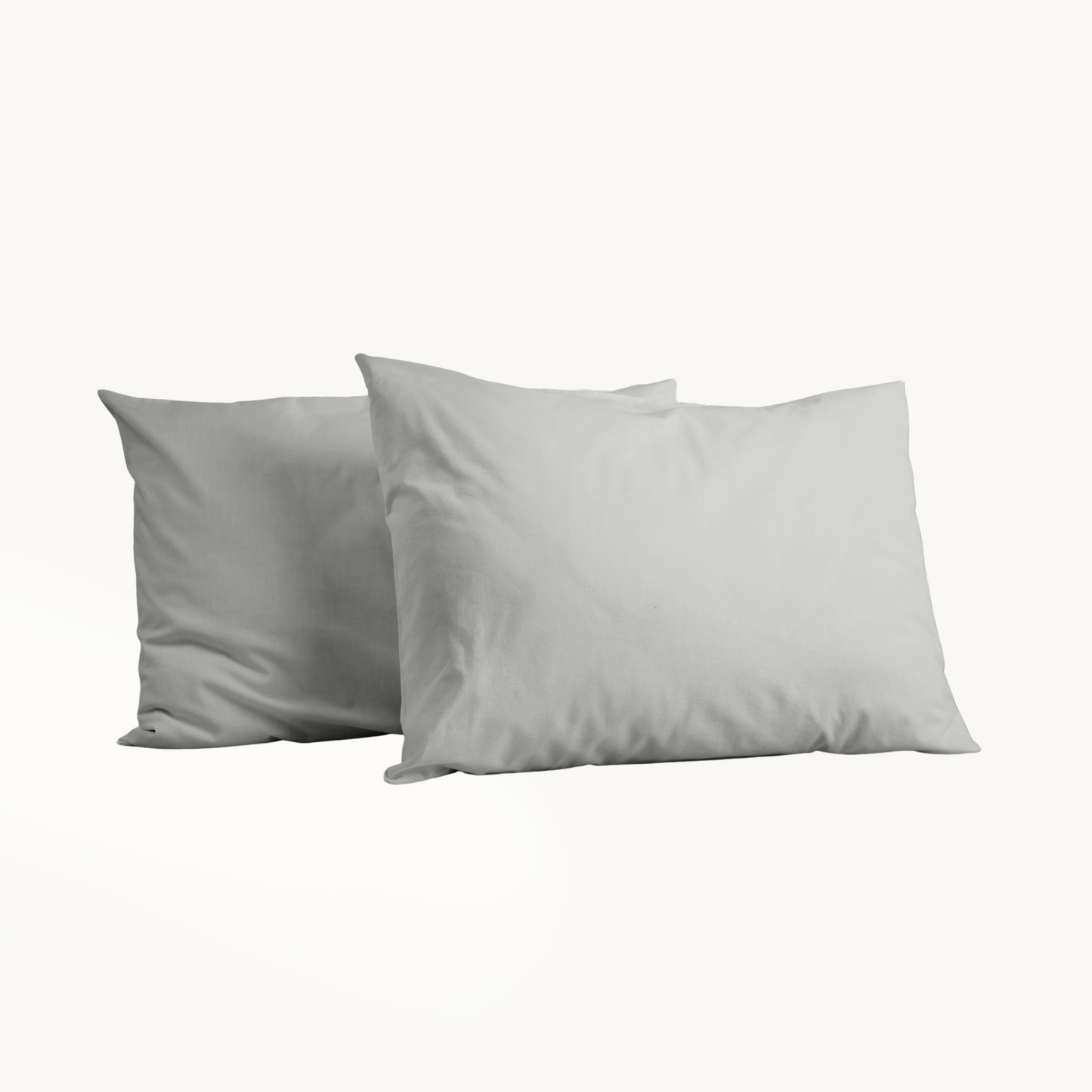 Kissenbezüge Premium Baumwolle Grau 60x70 cm (2er-Pack)