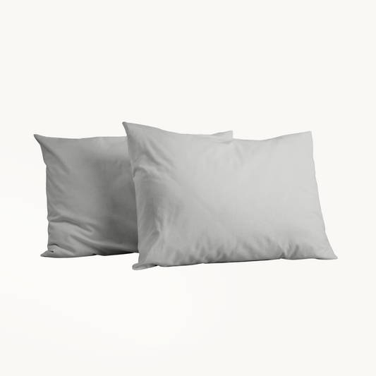 Kissenbezüge Premium Baumwolle Grau 60x70 cm (2er-Pack)