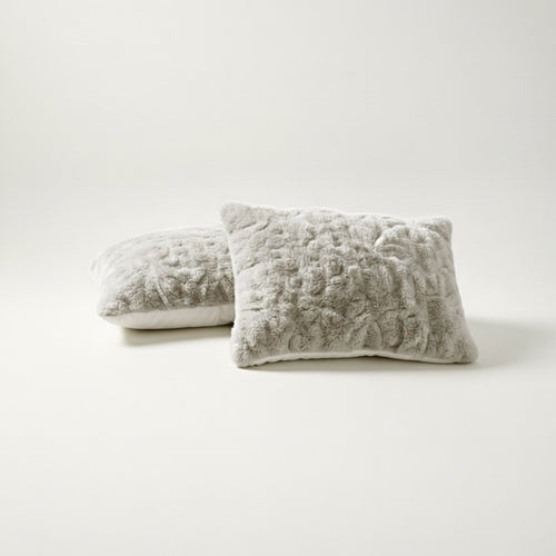Y-NOT Kissenbezüge Pom Pom Fur Greige 60x70 cm 2er-Pack