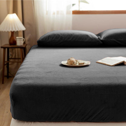 Matratzen-Spannbettlaken Velvet Jet Black