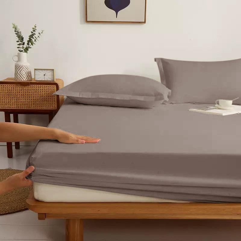 Spannbettlaken Baumwollsatin Premium Taupe