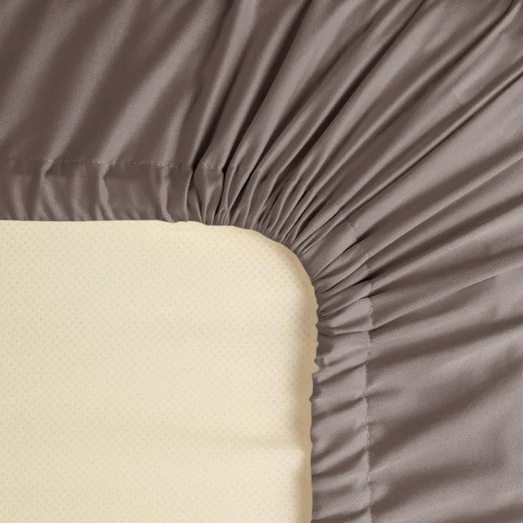 Spannbettlaken Baumwollsatin Premium Taupe