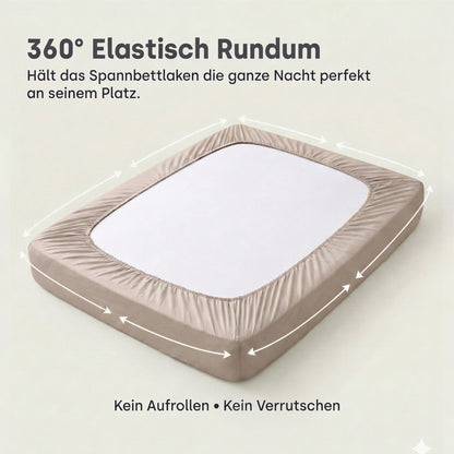 Splittopper Spannbettlaken Premium Doppel-Jersey Baumwolle Taupe