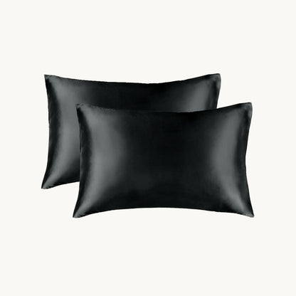 Satinen Kissenbezüge Pandora Black 60x70 cm (2er-Pack)