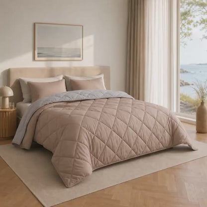 Y-NOT Sommerbettdecke Light Grey / Taupe