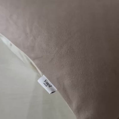 Y-NOT Bettdecke Flanell Taupe/Creme