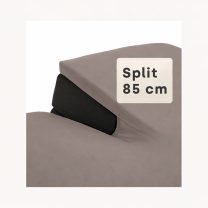 Splittopper Spannbettlaken Premium Doppel-Jersey Baumwolle Taupe
