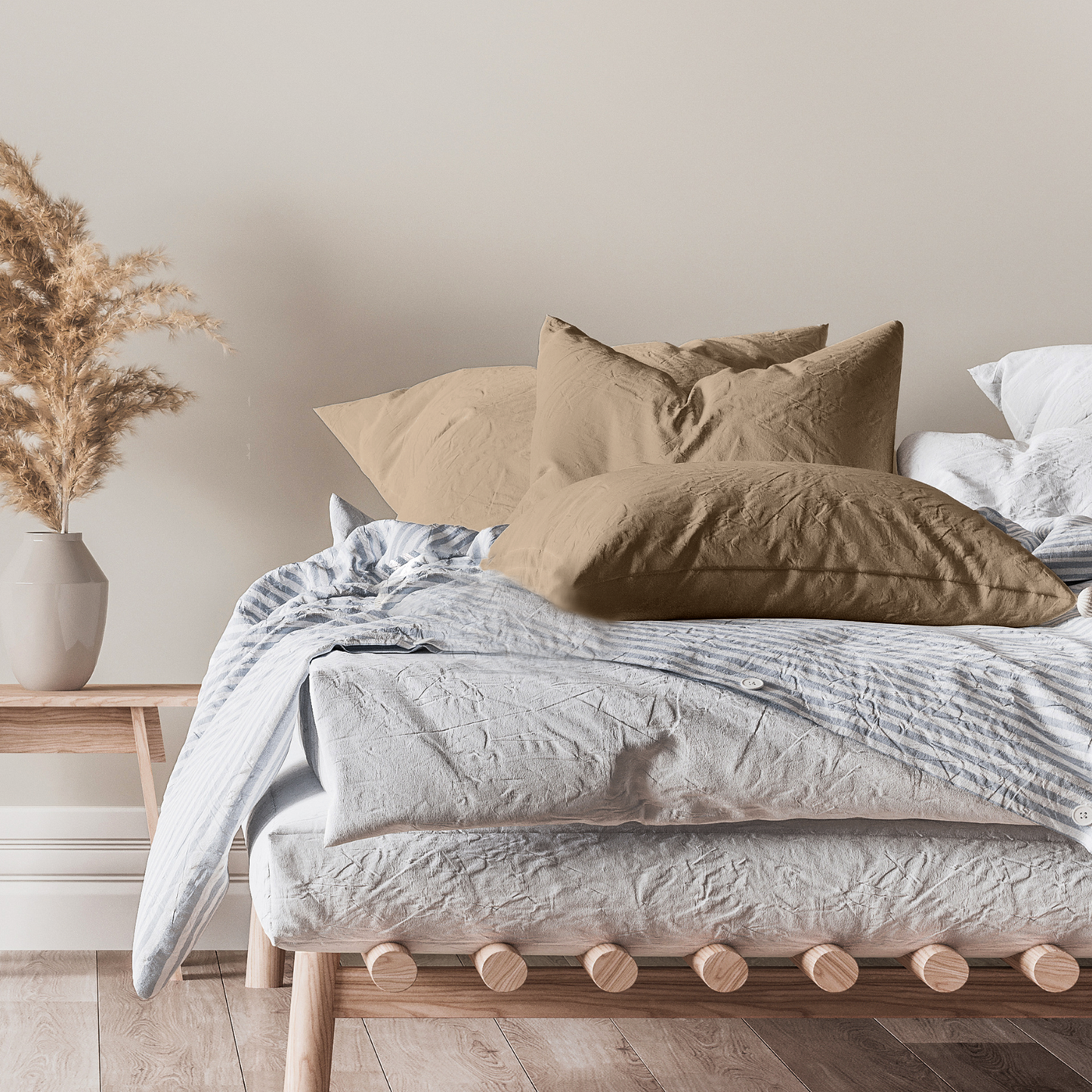 Kussenslopen Premium Katoen Taupe 60x70 cm  2-pack