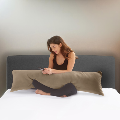 Bodypillow Kissenbezug Premium Baumwolle Taupe 40x145 cm