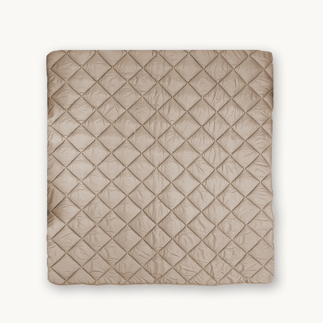 4-Jahreszeiten Bettdecke ohne Bezug aus Mattsatin Taupe