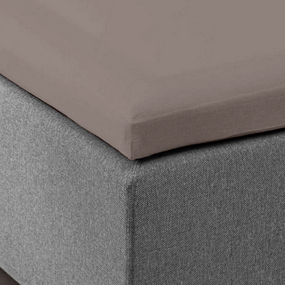 Topper Spannbettlaken Premium Doppel Jersey Baumwolle Taupe