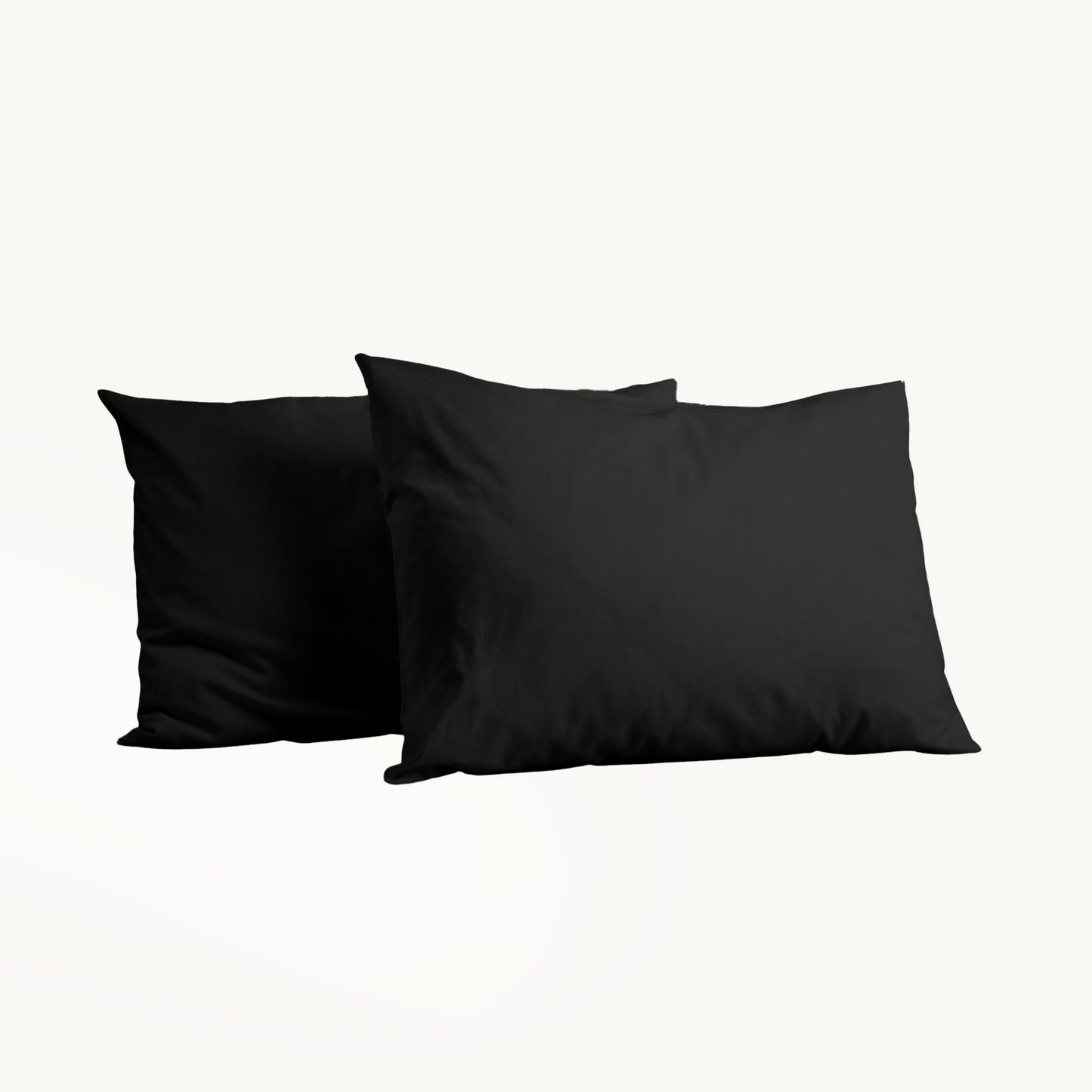 Kissenbezüge Premium Baumwolle Schwarz 60x70 cm (2er-Pack)