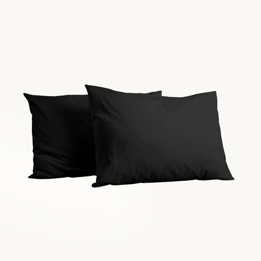 Kissenbezüge Premium Baumwolle Schwarz 60x70 cm (2er-Pack)